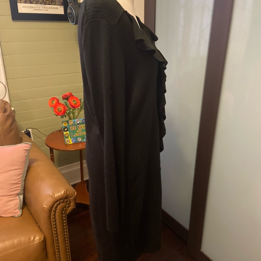 Black Ruffle Sweater Dress - Picture 4 of 5